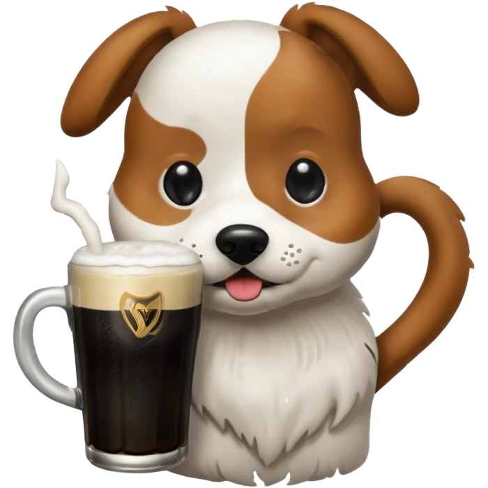 Dog drinking Guinness  emoji