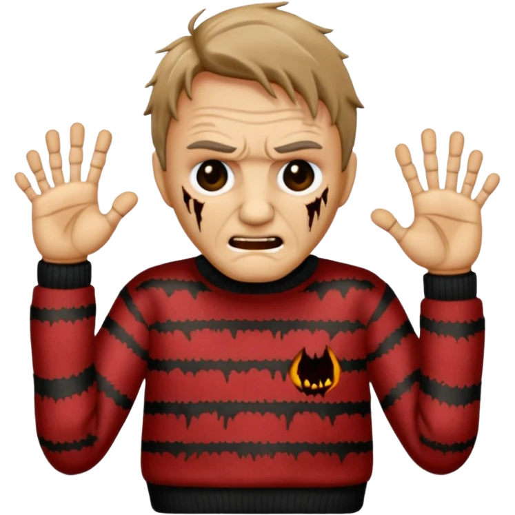 Freddy Kruger emojie with claw hand to emoji