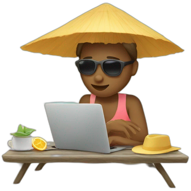 digital-nomad-working-at-beach emoji