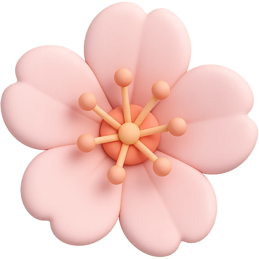 pink sakura cherry flower, remove background emoji