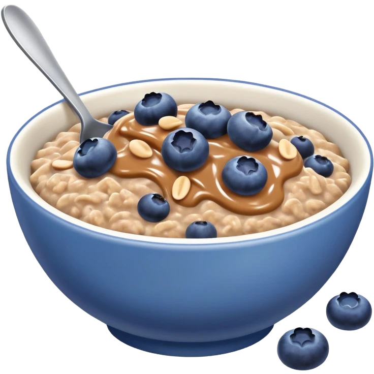Blueberry peanut butter chocolate oatmeal emoji