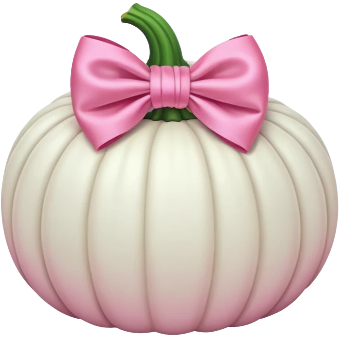 white Pumpkin with pink bow emoji
