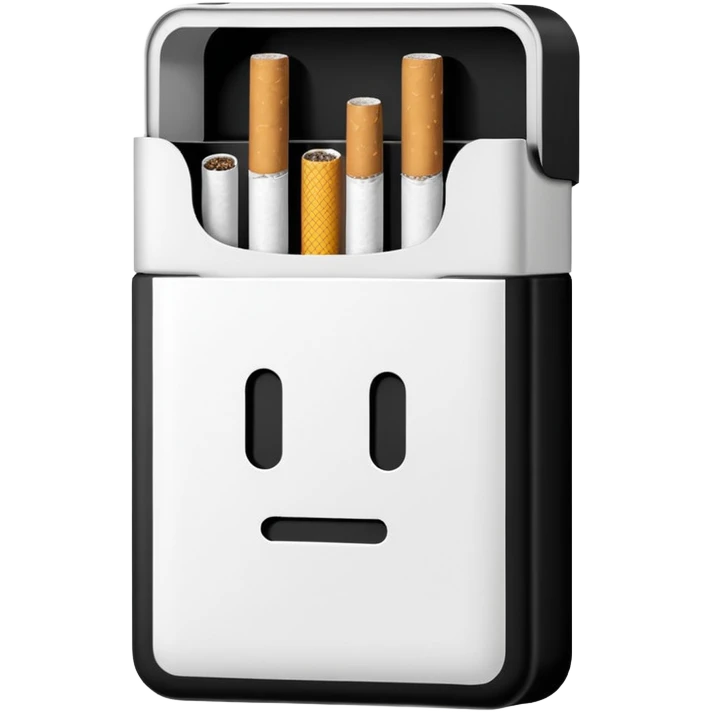 Minimalistic cigarette pack emoji, black and white emoji