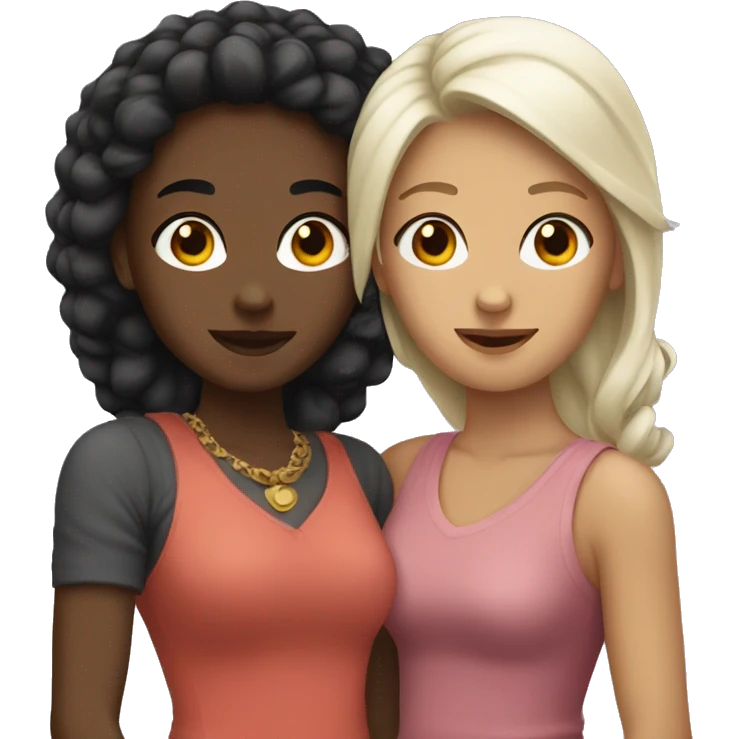 Interracial lesbian couple emoji