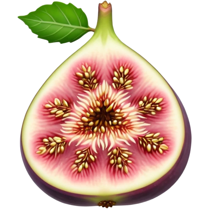Please create a emoji of a cross-section of a fig with a small leaf emoji