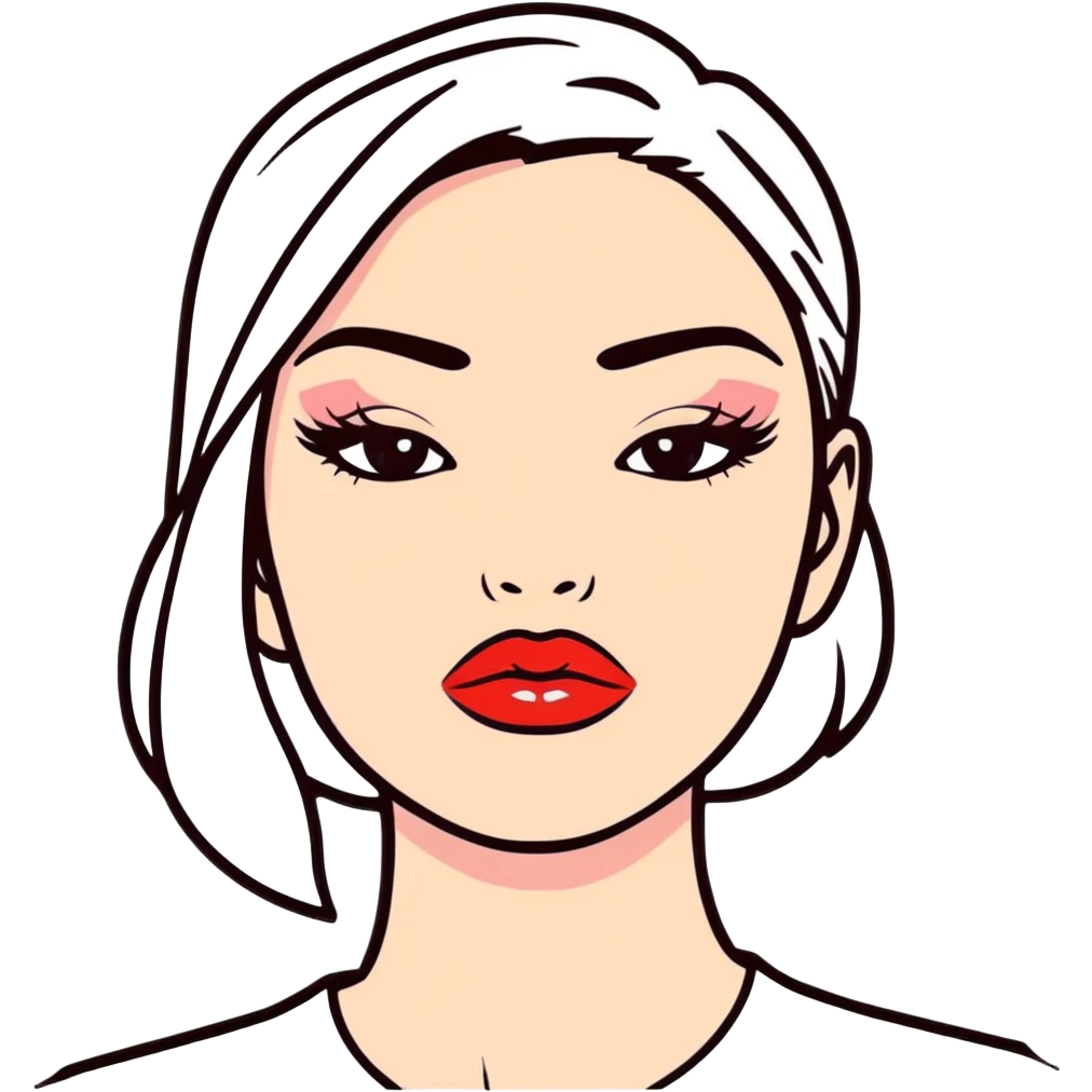 full glossy pouty baddie lips with lip liner emoji