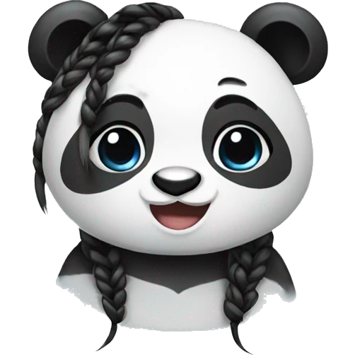 Panda with braids  emoji