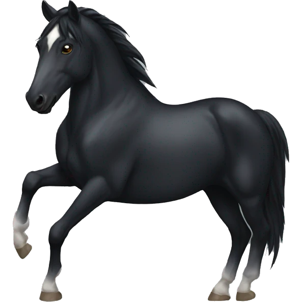black horse with claw mark on face emoji