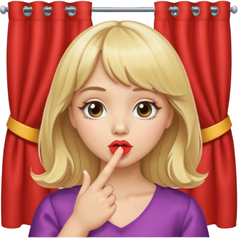 Blonde girl with curtain bangs blowing a kiss emoji