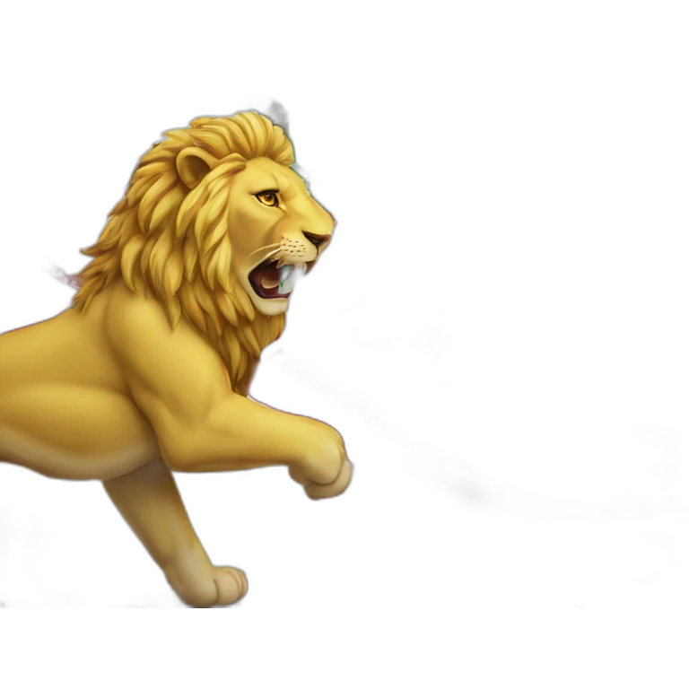 Iran flag with a lion and a sun on the back of lion while the lion is holding an sword in its right hand at the middle of Iran's flag actually it'll be the white part of the flag emoji