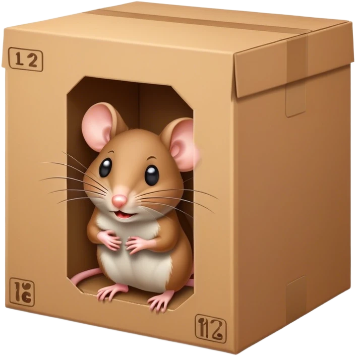 mouse caught unter a box emoji