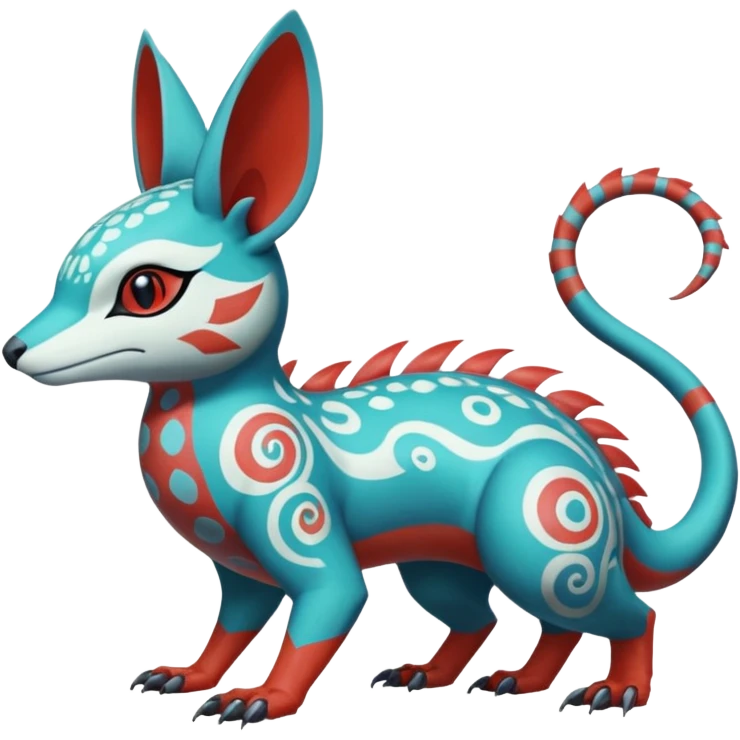  exotic tropical ornate Asian painted cyber-Sleuth-Loyd-Garmaddon-Litten-Linoone-Noibat-Fakémon-Pokémon-Vernid-creature emoji