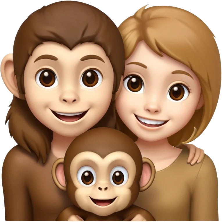 Monkey with white girls emoji