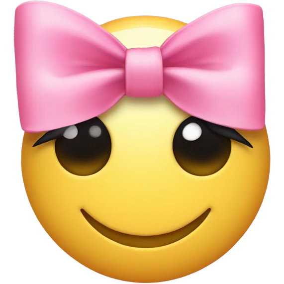 Smiley with pink little bows and eyelashes  emoji
