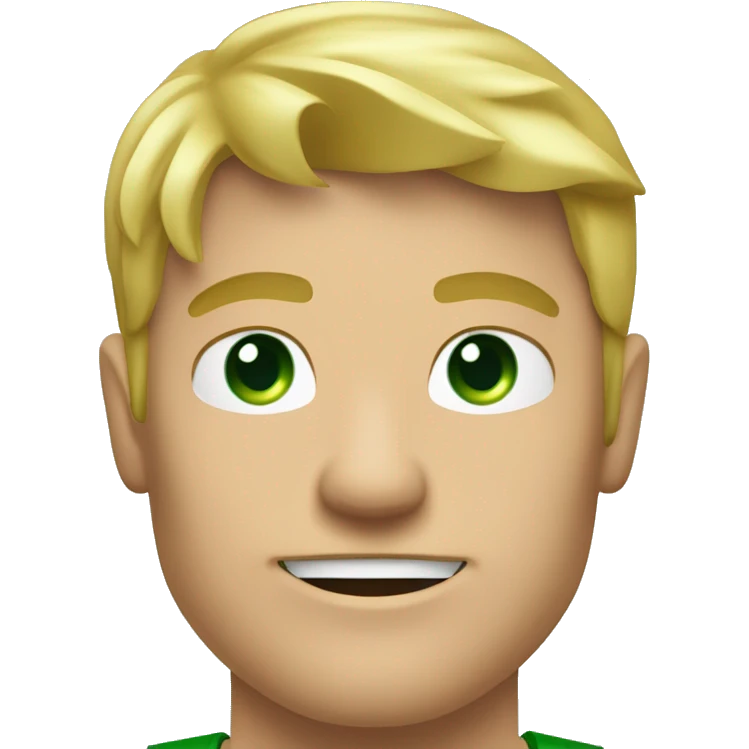 homme blond musclé avec des yeux vert kaki emoji
