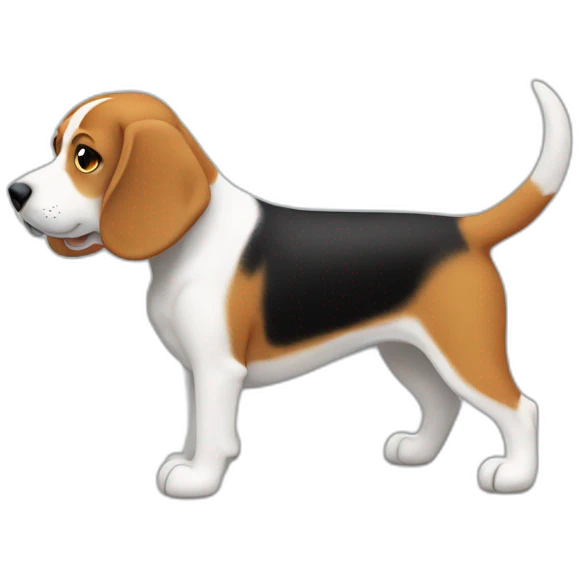 beagle，full body，rear view emoji