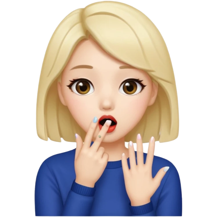 şaşırma eli ağzına götürme, k-pop girl emoji