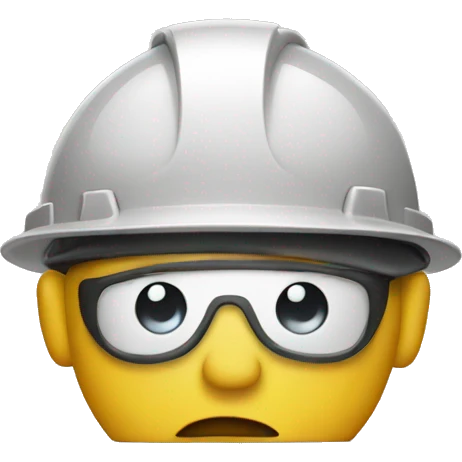 Thinking emoji with construction hat emoji