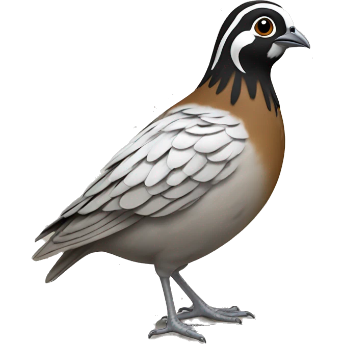 small ground-dwelling bird in the New World quail family. These birds have a curving crest or plume, made of six feathers, that droops forward: black in males and brown in females; the flanks are brown with white streaks. emoji