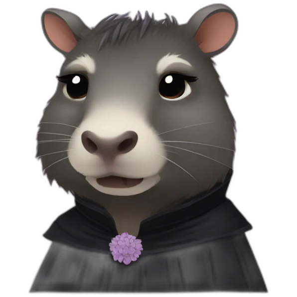 goth capybara princess emoji
