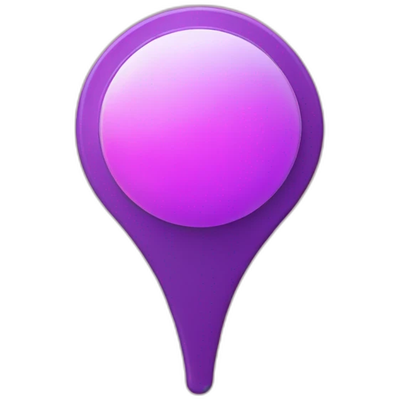 location pin  is pink and purple emoji