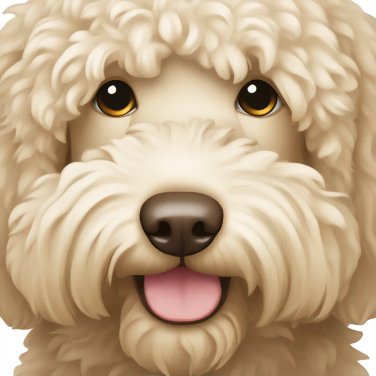 Cream color labradoodle dog  emoji