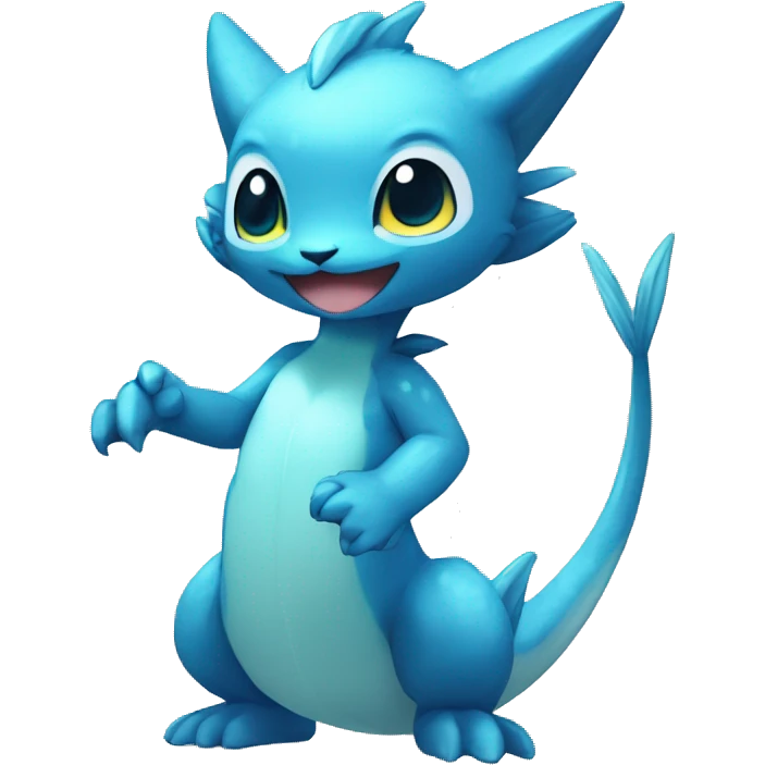 a anthro chibi-style water-type Fakémon-hybrid full body emoji