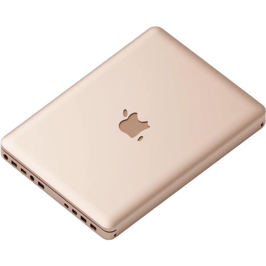 champagne-colored metallic macbook emoji