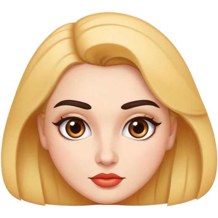 Curvy, Pretty woman, thick eyebrows  emoji