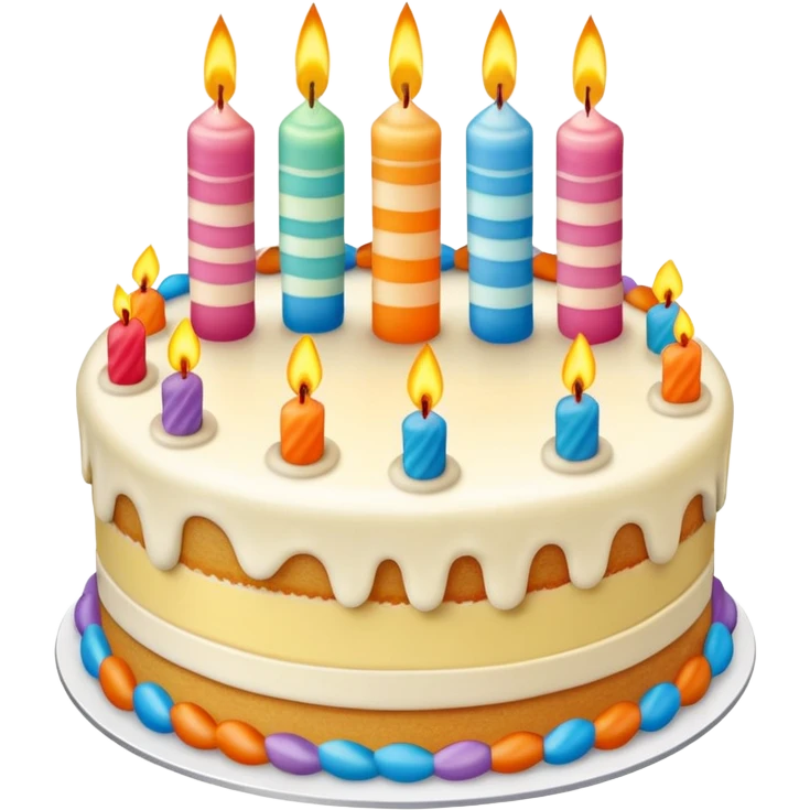 Birthday cake and candel with motion emoji