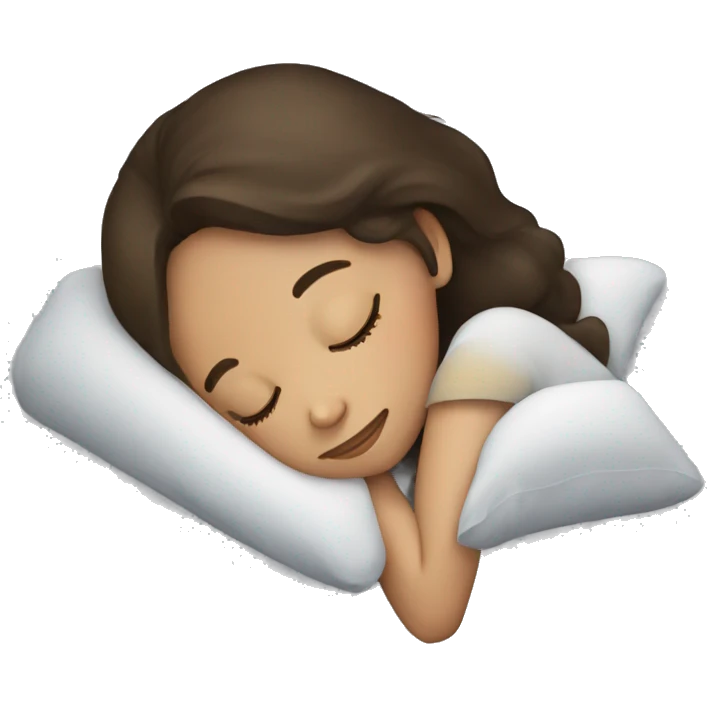 Brunette girl sleeping emoji
