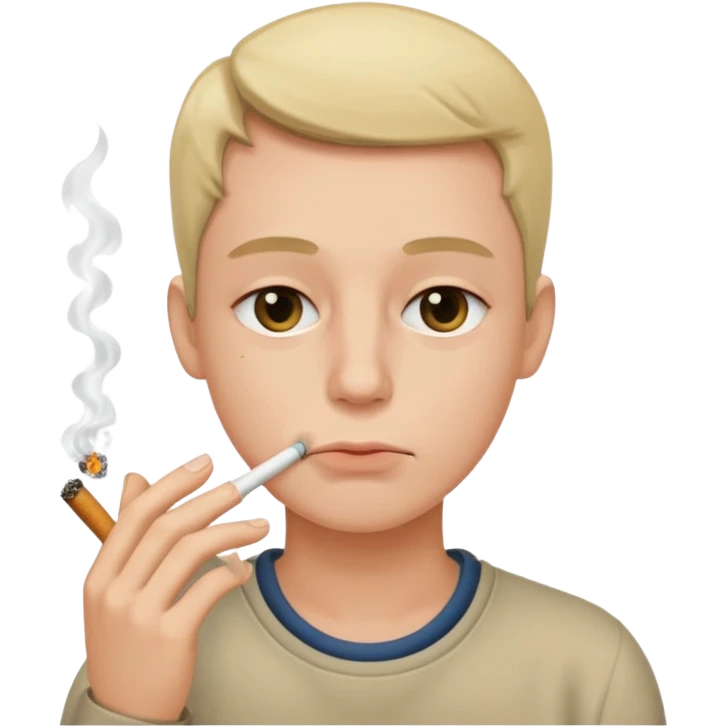 Face with low eyelids and cigarette in mouth  emoji
