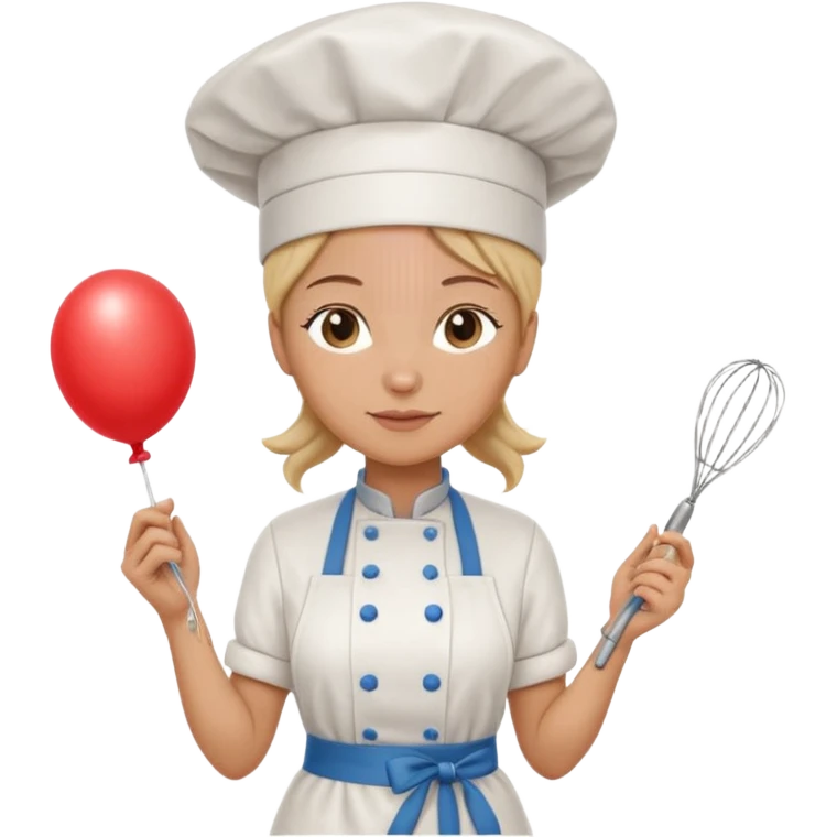 woman chef with a balloon whisk emoji
