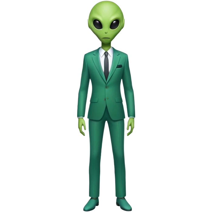 full body alien wearing a suit emoji