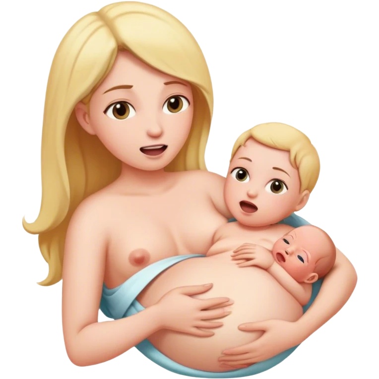 Birth by woman, extremely closeup emoji