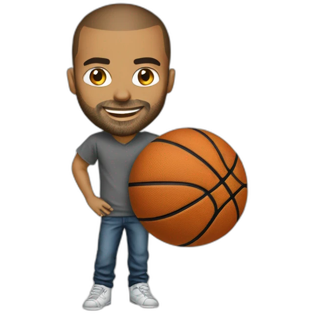 tony parker avec tee shirt basket  emoji