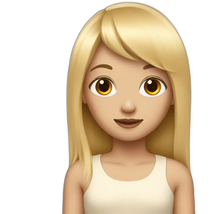 a blond girl with a straight fringe emoji