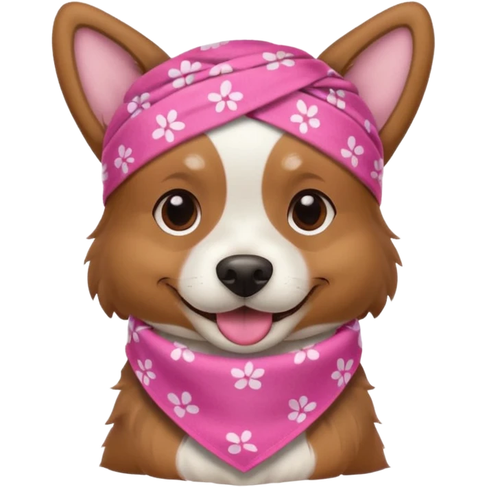 Dog with pink Bandannas emoji