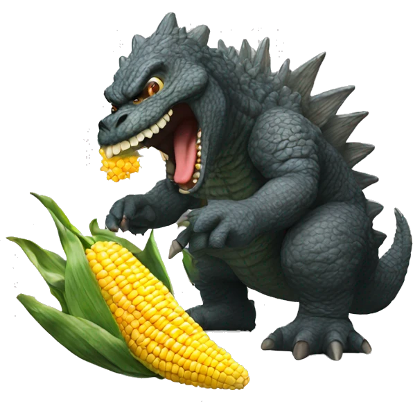 Godzilla eating corn emoji