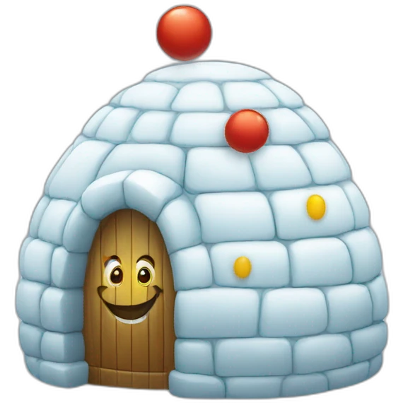 igloo with clown emoji
