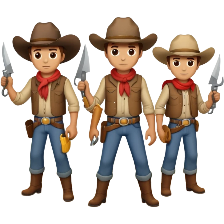 Cowboys cutting down vegetation emoji