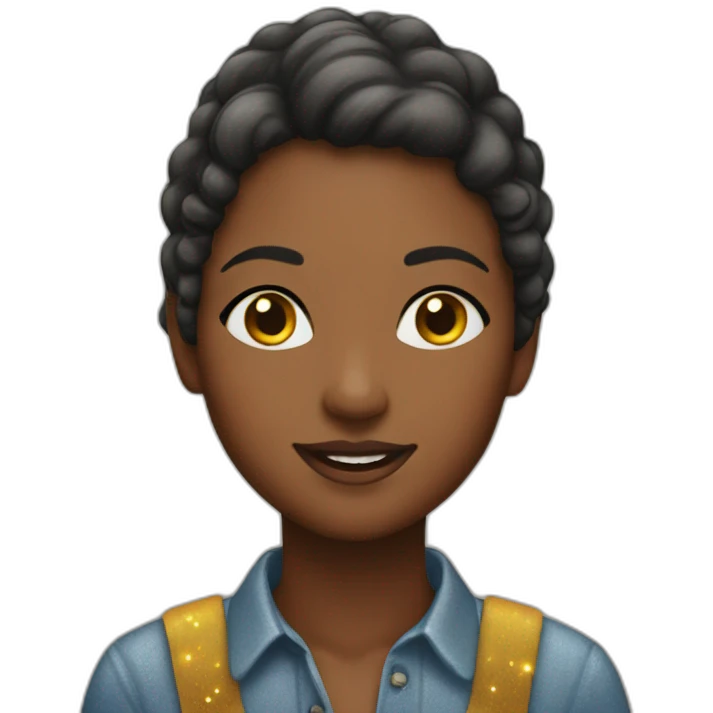 Farmer girl with glitters around  emoji