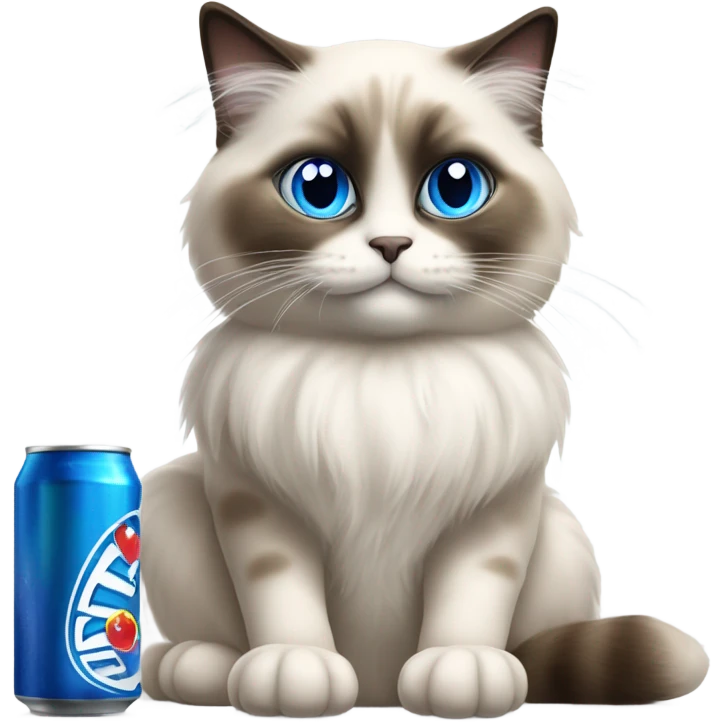 Ragdoll cat drinking a beer emoji