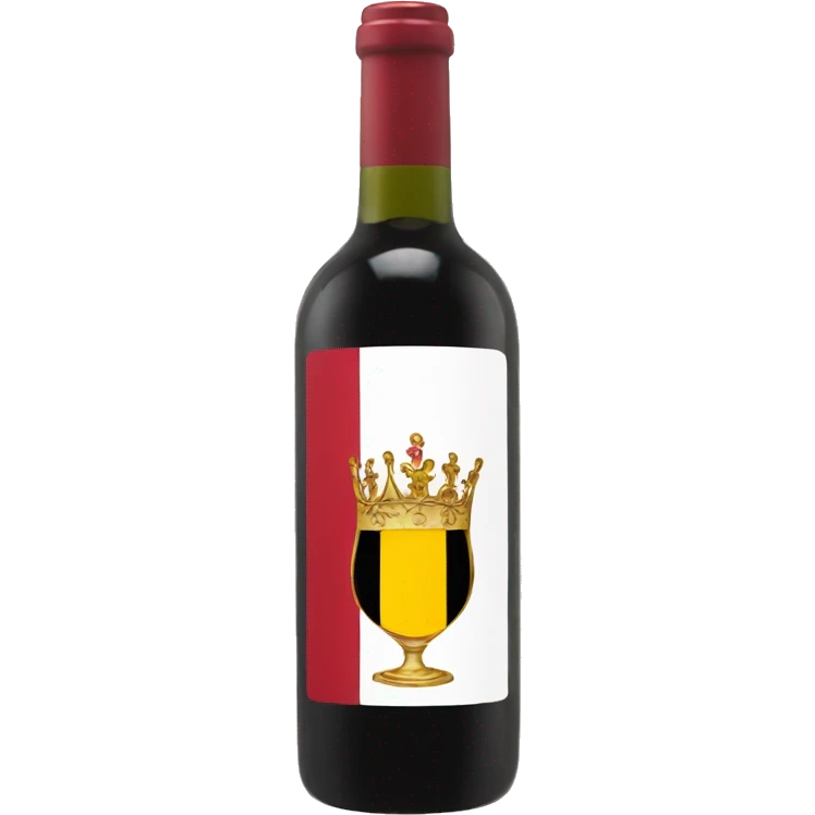 A wine bottle with the Belgium flag on the label emoji