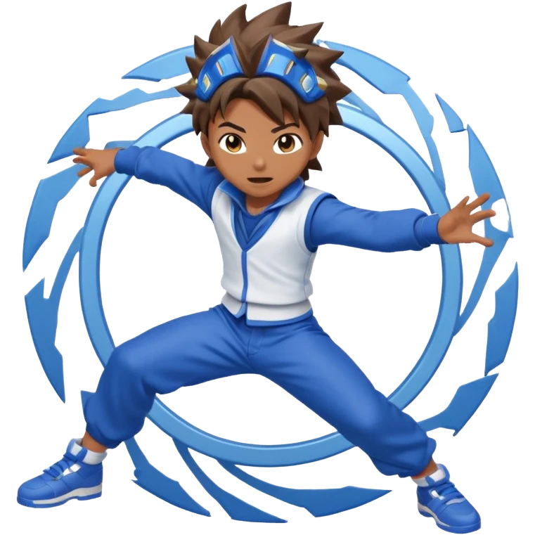 Beyblade with smart anime type player emoji