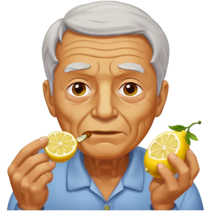 Lemon pickles eating grandfather spicy emoji