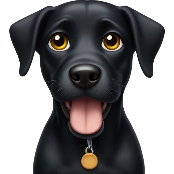 Black dog with begging eyes emoji