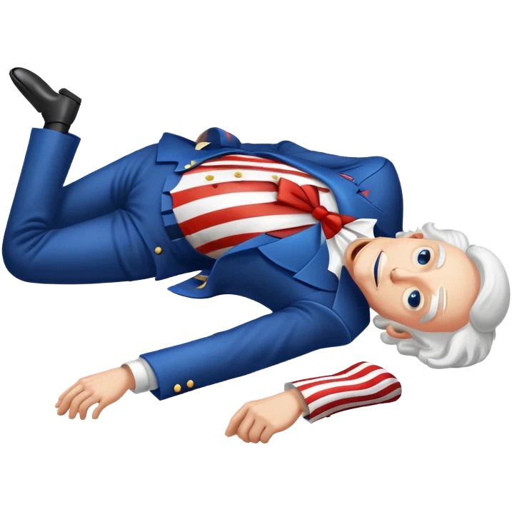 uncle sam laying on back. side view emoji