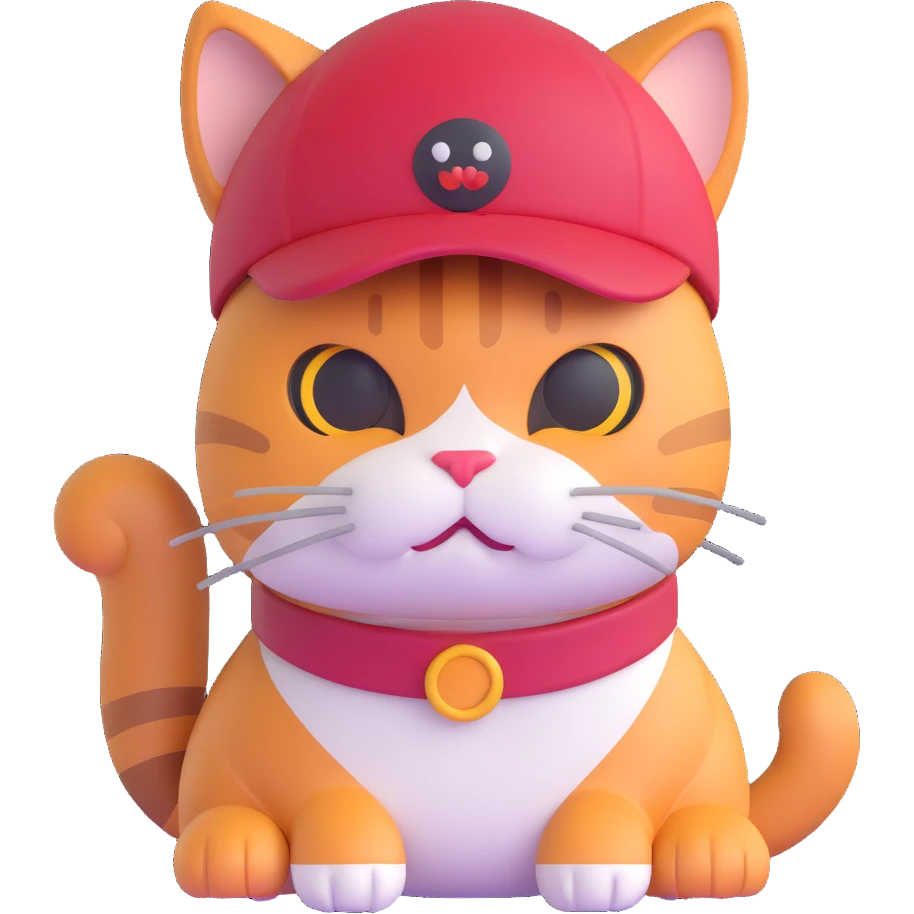 cat with a red hat emoji