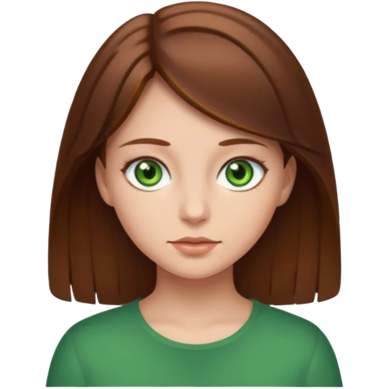 girl brown hair green eyes emoji